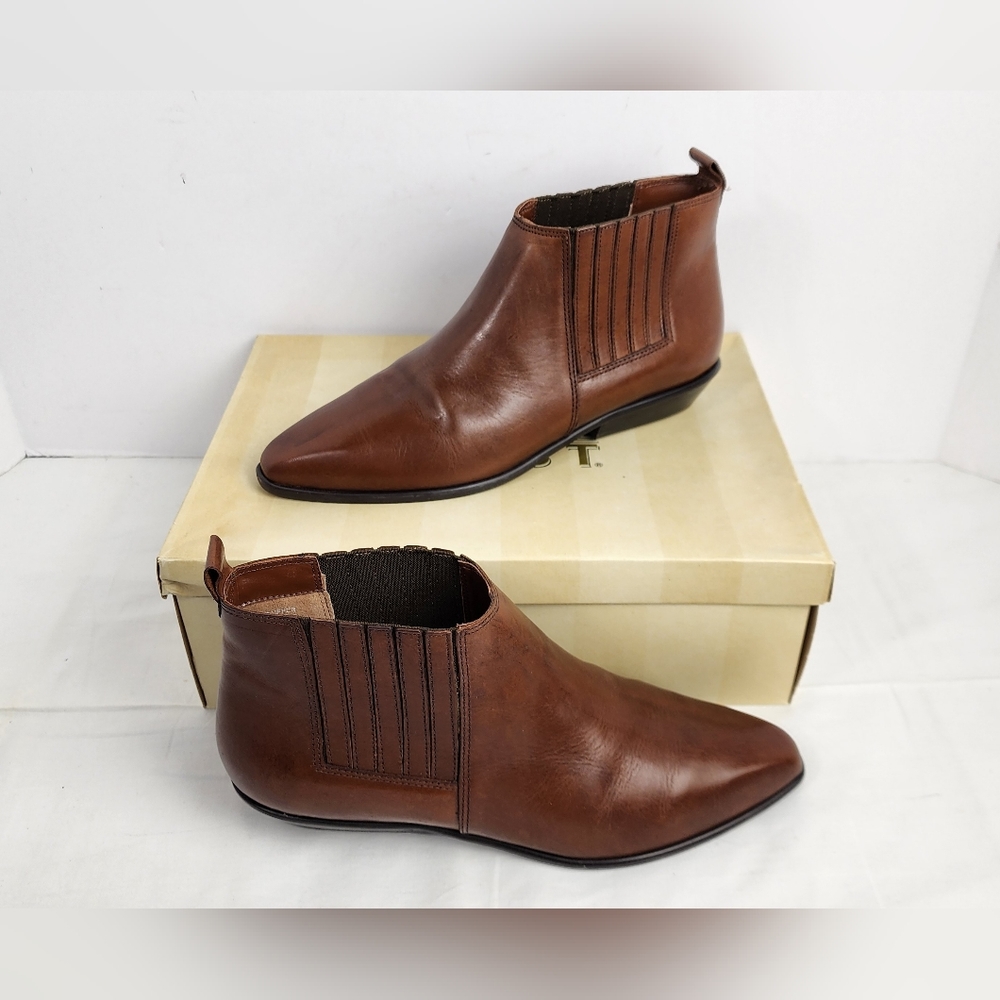 ❤️ NIB NINE WEST WOMEN'S LEATHER N-BRENDA ANKLE BOOTS - BROWN - SIZE 7 M ❤️